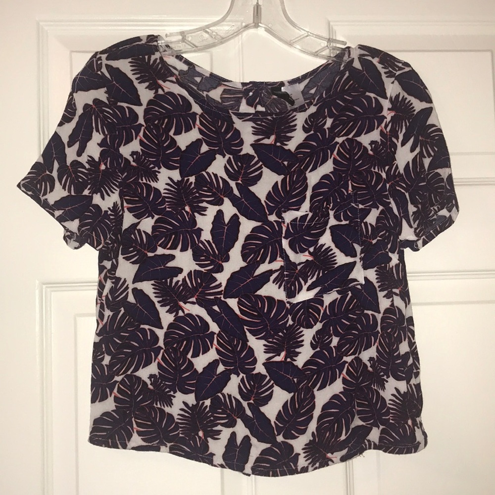 Floral print cropped blouse from H&M